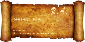 Reszegi Alex névjegykártya