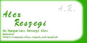 alex reszegi business card